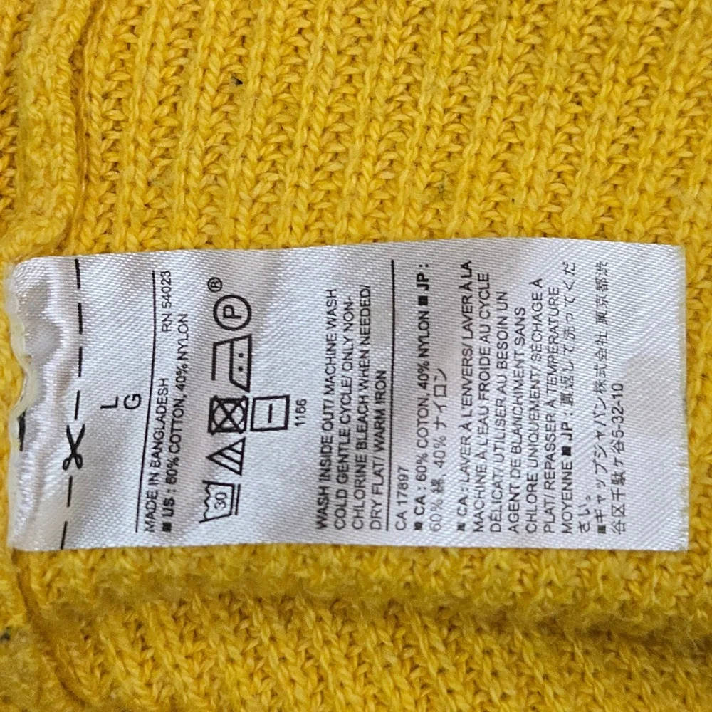 Banana Republic Women's L Yellow Ribbed Knit Boatneck Sweater